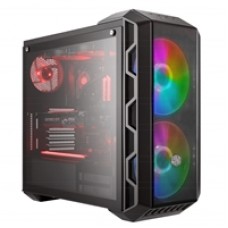 Cooler Master MasterCase H500 ARGB Mid Tower 2 x USB 3.0 / 2 x USB 2.0 Tempered Glass Side Window Panel Iron Grey Case with Addressable RGB LED Fans