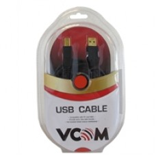 VCOM USB 2.0 A (M) to USB 2.0 B (M) 3m Black Retail Packaged Printer/Scanner Data Cable