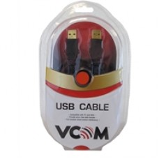 VCOM USB 2.0 A (M) to USB 2.0 A (M) 1.8m Black Retail Packaged Data Cable