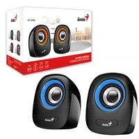 Genius SP-Q160 2.0 Desktop Speakers, Stereo Sound, USB Powered Plug and Play, 6w, 3.5mm with Volume Control, Blue